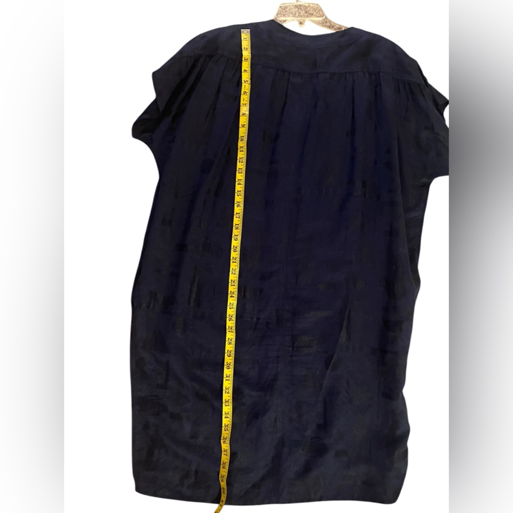 VTG ENRICO COVERI Navy Blue Geometric Pattern Short Sleeve Lightweight Dress - Picture 10 of 10